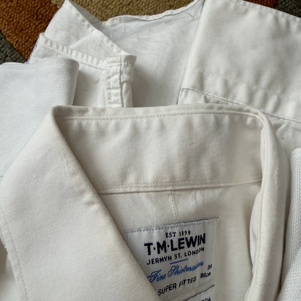 T.M.Lewin Men’s Button Down Dress Shirt Set of four Neck 15 Sleeve Length 34 - Picture 8 of 8
